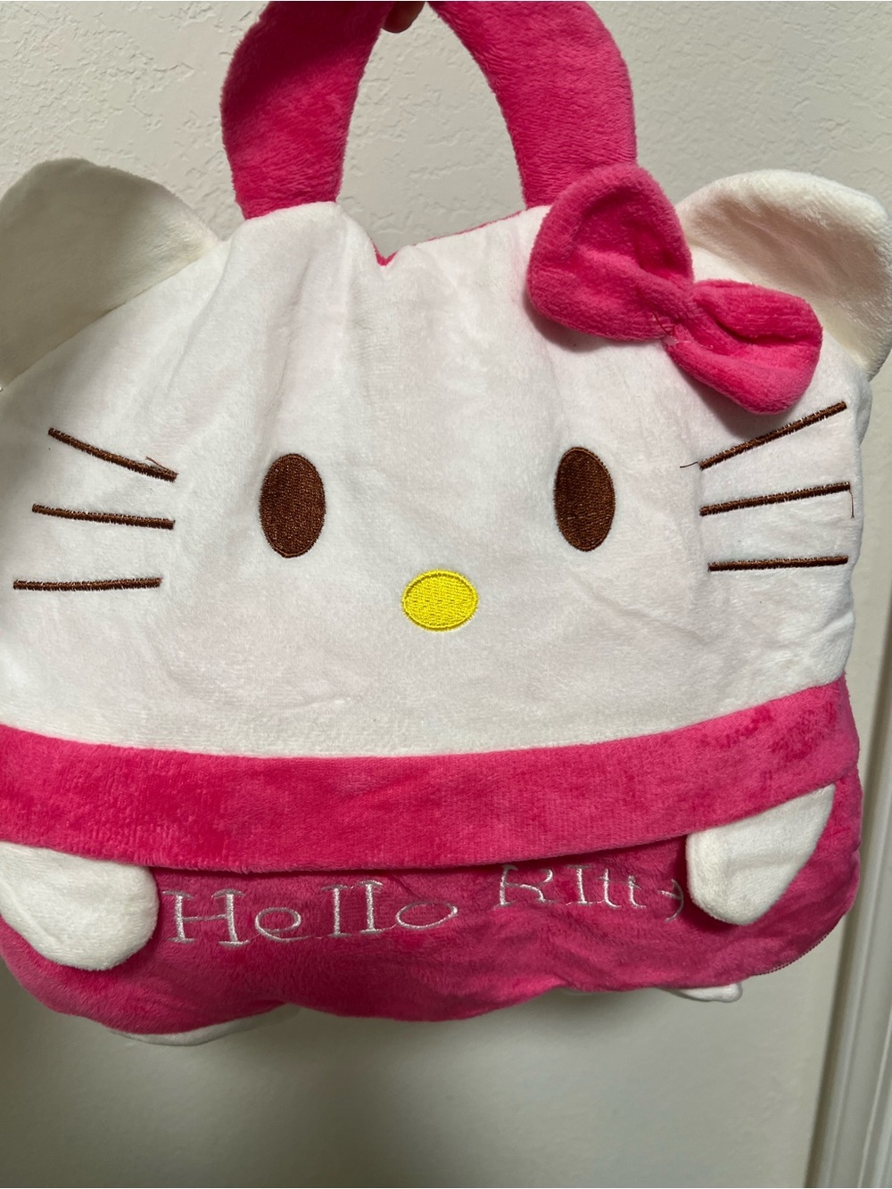 Hello Kitty Pink and White Travel Blanket